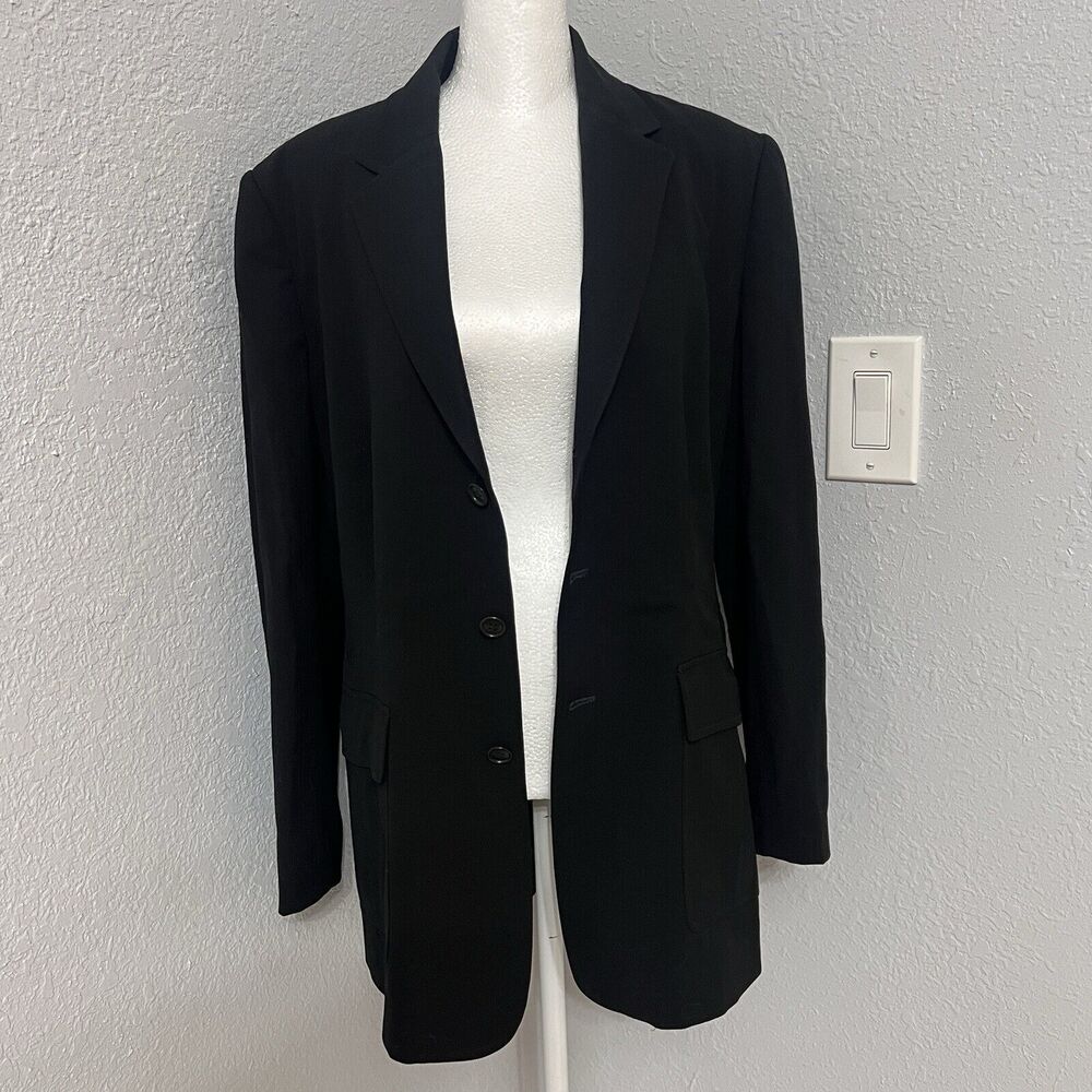 Ralph Ralph Lauren Blue Label Wool Blazer Jacket Black Buttons Size 8 Corporate